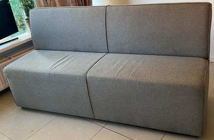 Eetbank met wielen grijs 1.85 m, Huis en Inrichting, Banken | Bankstellen, Gebruikt, 75 tot 100 cm, Ophalen of Verzenden