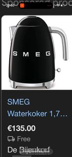 SMEG waterkoker - Zwart, Witgoed en Apparatuur, Waterkokers, 1 tot 2 liter, Ophalen of Verzenden, Zo goed als nieuw