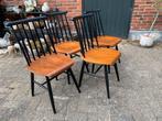 4 stoelen Fanett | Ilmari Tapiovaara, Huis en Inrichting, Gebruikt, Zwart, Ophalen of Verzenden, Vier
