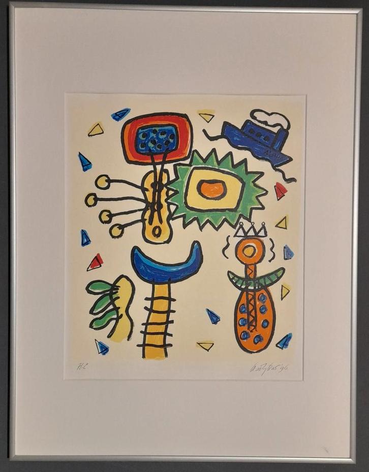 Keimpe Kootstra Zeefdruk - Alpha en Omega, Antiek en Kunst, Kunst | Litho's en Zeefdrukken, Ophalen of Verzenden