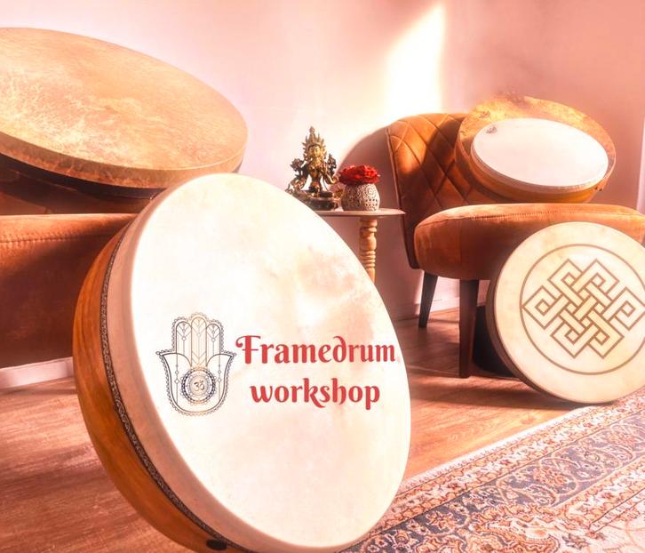 Prive Framedrum workshop - 4 uur les, Muziek en Instrumenten, Percussie, Zo goed als nieuw, Trommel, Ophalen