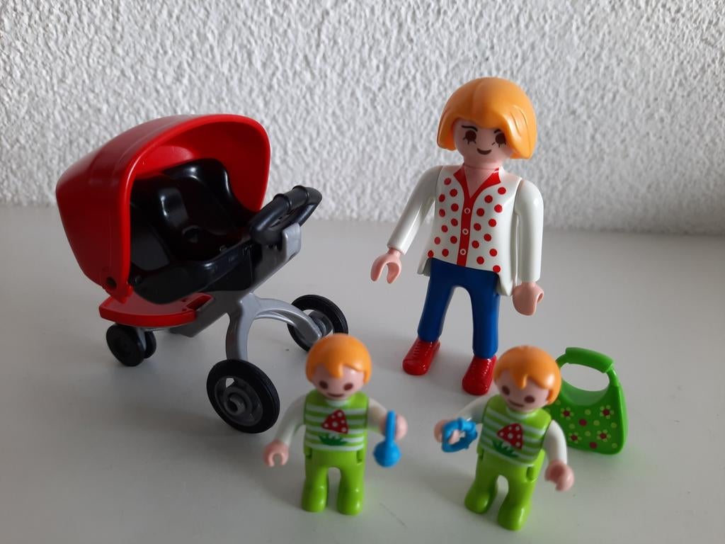 Playmobil tweeling kinderwagen 5573, Ophalen of Verzenden, Zo goed als nieuw, Complete set