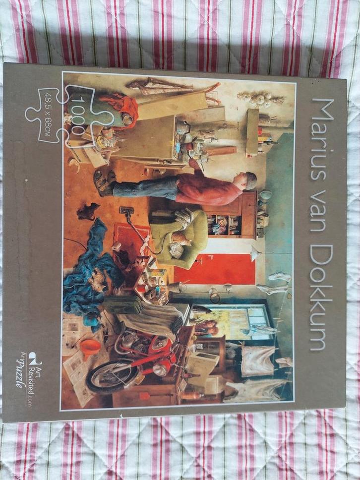 Puzzel 1000 stukjes Marius van Dokkum mannenhuishouden, Hobby en Vrije tijd, Denksport en Puzzels, Zo goed als nieuw, Ophalen of Verzenden