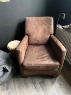 Bruine fauteuil stoelen gratis af te halen!, Ophalen, Gebruikt, 100 tot 125 cm, Leer