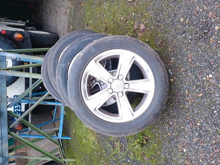Aluminium velgen + banden Seat, Auto-onderdelen, Banden en Velgen, Zomerbanden, 15 inch, 195 mm, Ophalen