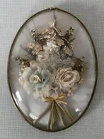 vintage bol glas droogbloemen, Antiek en Kunst, Ophalen of Verzenden