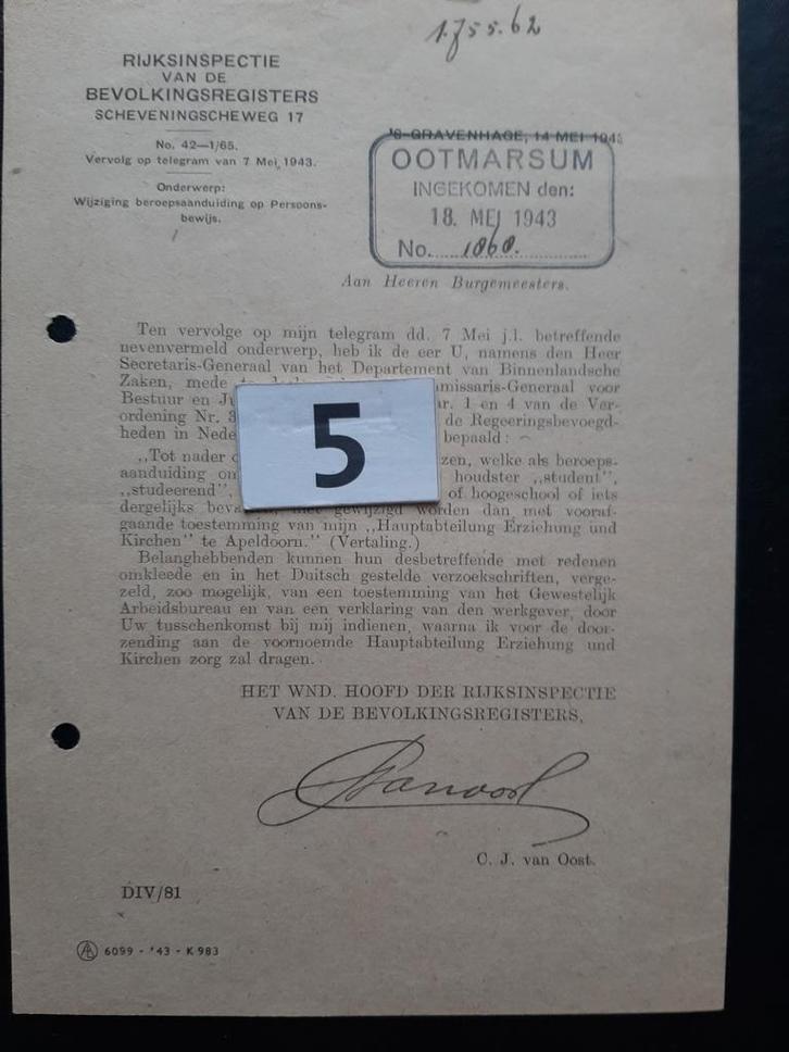 Persoonsbewijs, Verzamelen, Militaria | Tweede Wereldoorlog, Landmacht, Boek of Tijdschrift, Nederland, Ophalen of Verzenden