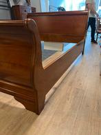 Klassiek Houten 2-persoonsbed 220x168, Gebruikt, Bruin, Tweepersoons, Ophalen of Verzenden