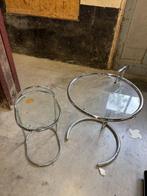 Stalen bijzettafels, Minder dan 55 cm, Metaal of Aluminium, Rond, Zo goed als nieuw