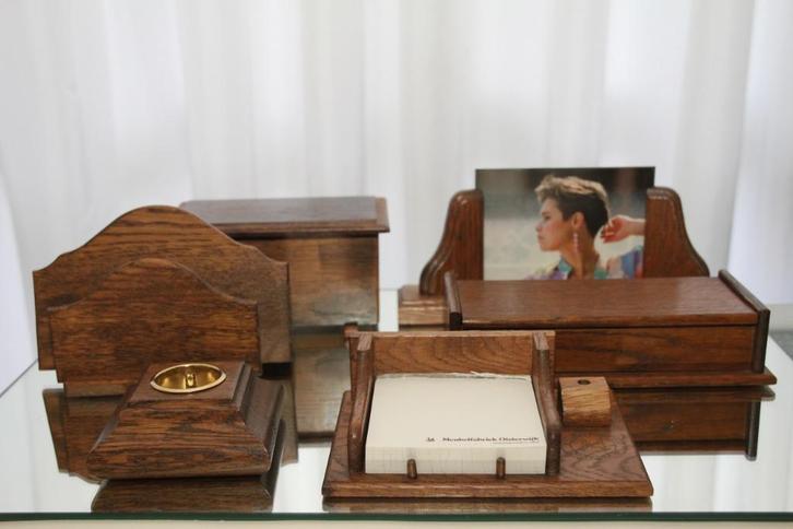 Zesdelige eikenhouten buroset, Antiek en Kunst, Antiek | Kantoor en Zakelijk, Ophalen
