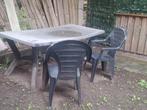 tuinset van 4 stoelen en een tafel, Ophalen, Gebruikt, Aluminium