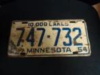 Kentekenplaat Licenseplate Minnesota 1954 USA, Verzenden, Gebruikt, Auto's