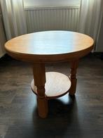 Bijzettafel rond 55/ 50 hoog massief eiken, Ophalen, 50 tot 100 cm, 50 tot 75 cm, Zo goed als nieuw