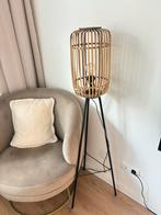 Moderne bamboe vloerlamp hout, Huis en Inrichting, Lampen | Vloerlampen, Ophalen, 100 tot 150 cm, Zo goed als nieuw, Hout