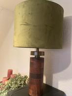 Tafellamp olijg groene fluwelen kap, Ophalen, Zo goed als nieuw, Minder dan 50 cm
