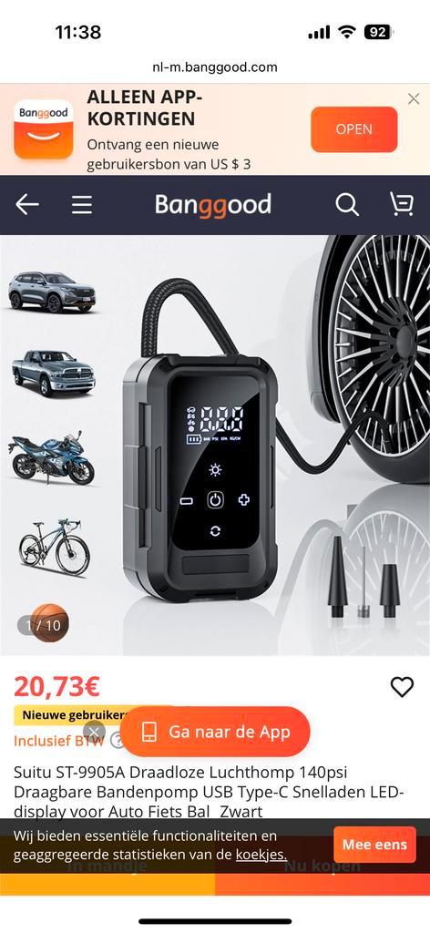 Luchtcompressor - Krachtig en Compact!, Auto diversen, Jumpstarters, Nieuw, Ophalen of Verzenden