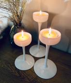 Set van 3 Witte Kandelaars/kaarsenhouder | Ikea Blomster, Overige materialen, Gebruikt, Wit, Ophalen of Verzenden