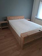 Steigerhouten bed met opbergruimte t.a.b, Bruin, Steigerhout, Tweepersoons, 200 cm