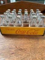 Coca-Cola-flesjes miniatuur houten kratje gevuld met kleine, Antiek en Kunst, Ophalen of Verzenden