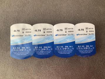 Everclear Elite contact lenzen zachte Hydrofiele -0,75 4 st beschikbaar voor biedingen
