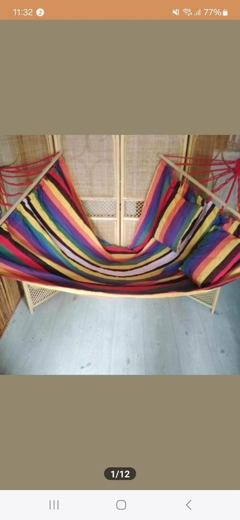 Vrolijke 1 of 2 persoons hangmat *NIEUW*, Tuin en Terras, Hangmatten, Nieuw, Meerpersoons, Opvouwbaar, Binnen, Buiten, Ophalen of Verzenden