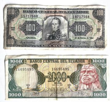 Equadoriaanse Sucres bankbiljetten (1988/1994) beschikbaar voor biedingen
