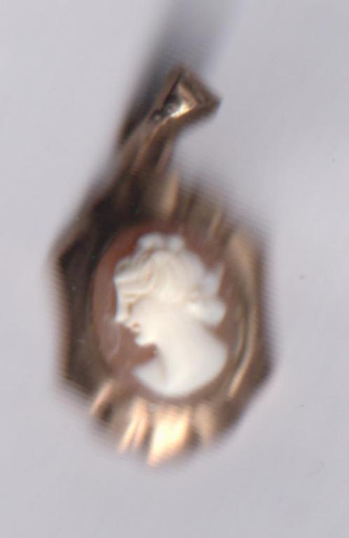 Hanger met Camee Goud 14 karaat a. ADV. no.3 Aa., Sieraden, Tassen en Uiterlijk, Antieke sieraden, Hanger, Goud, Verzenden