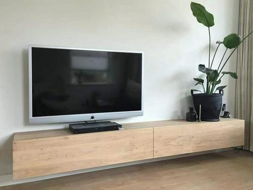 Zwevend televisiemeubel 2 laden OP MAAT GEMAAKT, Huis en Inrichting, Kasten | Televisiemeubels, Nieuw, Minder dan 100 cm, 25 tot 50 cm