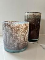 Dutz windlichten, design glas bloempotten grijs/taupe, Huis en Inrichting, Overige materialen, Ophalen of Verzenden, Zo goed als nieuw