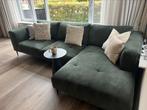 Trendhopper bank Nizan - groen rib, Huis en Inrichting, Banken | Bankstellen, Ophalen, 250 tot 300 cm, Hoekbank, 75 tot 100 cm