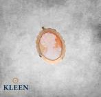 Sierlijke Gouden Broche Hanger met Camee 14 krt, Ophalen of Verzenden, Zo goed als nieuw, Goud, Goud