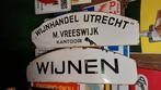 Emaille reclamebord 2x Vreeswijk wijnen utrecht, Ophalen of Verzenden, Reclamebord