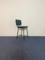 6 x Barkruk Satelliet, donkergroen leder, zwart frame