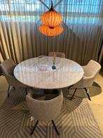 Eetkamertafel rond marmer, Ophalen of Verzenden, Zo goed als nieuw, Rond, 100 tot 150 cm