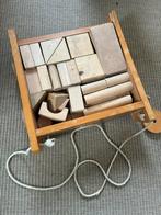 Houten blokkenwagen met blokken, Ophalen of Verzenden, Gebruikt, Duw- of Trekspeelgoed