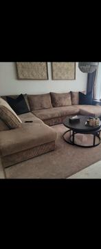 Mooie u bank met hocker ribfluweel, Ophalen