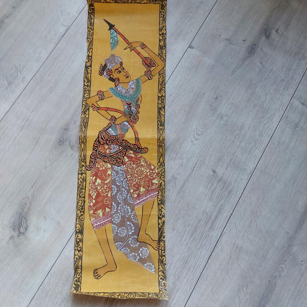 Indonesische schildering op stof, Ophalen of Verzenden