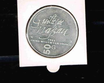 50 Gulden Zilver Willem van Oranje 1984 /a.90 beschikbaar voor biedingen