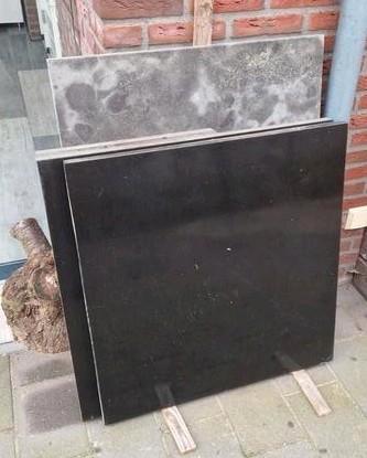 Natuursteen antraciet zwart, Doe-het-zelf en Verbouw, Tegels, Gebruikt, Hardsteen, 60 cm of meer, 60 cm of meer, Minder dan 5 m²