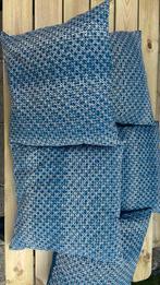 5x (Sier)kussens ikea daggruta 50x50, Ophalen of Verzenden, Zo goed als nieuw, Blauw, Vierkant