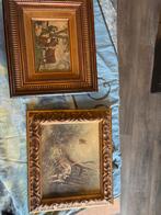 Twee Antieke Schilderijtjes, Antiek en Kunst, Ophalen of Verzenden