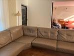 Luxe Design Hoekbank Leer Beige/Taupe 310x310, Gebruikt, Hoekbank, 300 cm of meer, Ophalen of Verzenden