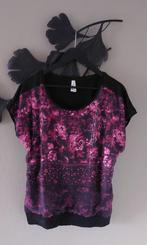 MISS ETAM t Shirt zwart+rose print L🌝, Kleding | Dames, T-shirts, Miss Etam, Maat 42/44 (L), Ophalen of Verzenden, Roze