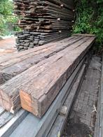 5 stuks doorleefde 20x20 azobé palen 500cm, Ophalen of Verzenden, Gebruikt, 250 cm of meer, Palen