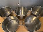 Set rvs horeca pannen Ø40 cm – inductie  – ca. 25/30 liter, Inductieplaat, Zo goed als nieuw, Rvs, Ophalen