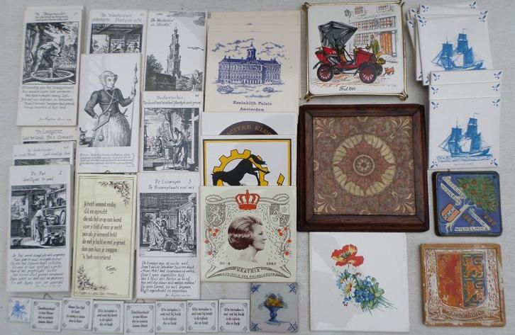 Antieke wandtegels van o.a. Goedewagen en Johnson tiles, Antiek en Kunst, Curiosa en Brocante, Ophalen of Verzenden