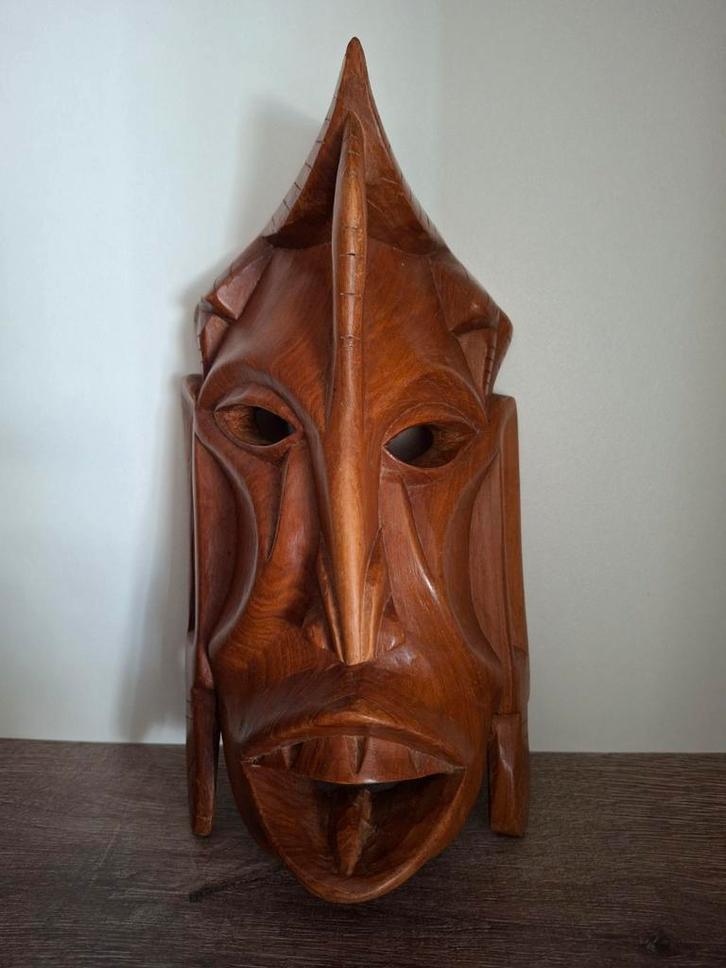 Houten Afrikaans Masker, Antiek en Kunst, Kunst | Beelden en Houtsnijwerken, Ophalen of Verzenden
