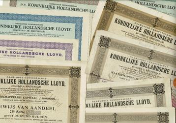 Koninklijke Hollandsche LLoyd - 1908 - 1932 - Aandelen - 11x beschikbaar voor biedingen