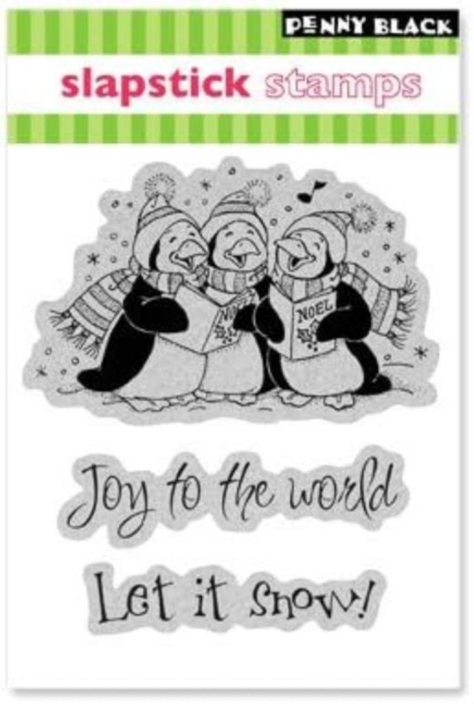 Nieuw cling stempel Caroling Penguins Kerst van Penny Black, Hobby en Vrije tijd, Stempelen, Nieuw, EZ-mounted stempel, Ophalen of Verzenden