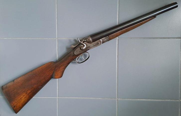 Antiek Belgisch toplever coach gun geweer kal 12 zwartkruit, Antiek en Kunst, Antiek | Overige Antiek, Ophalen of Verzenden